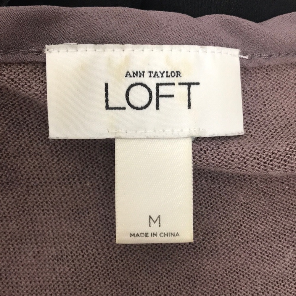 🎁 LOFT linen ribbon neckline top size Medium - Picture 6 of 7